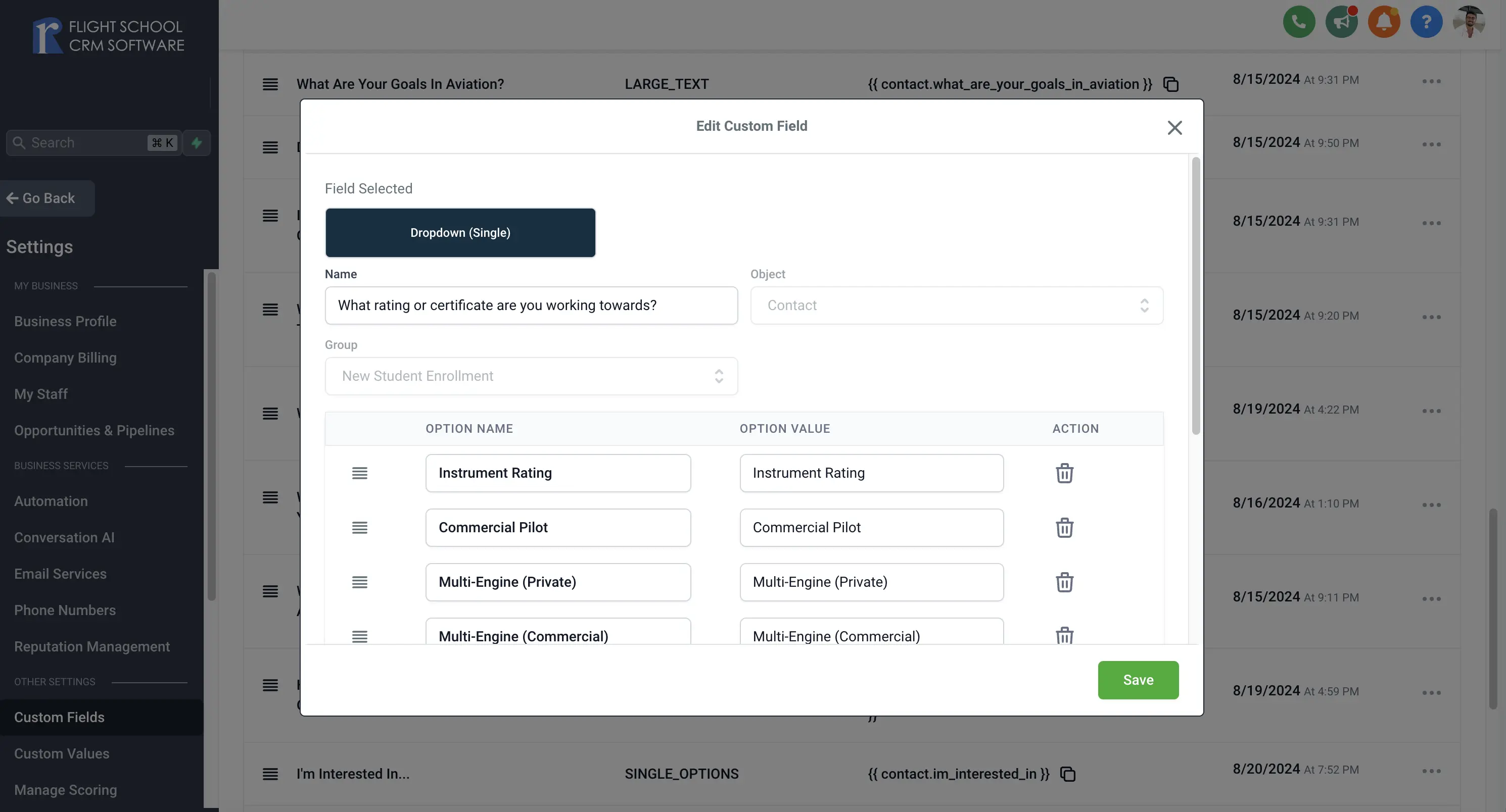 Custom Fields Creation